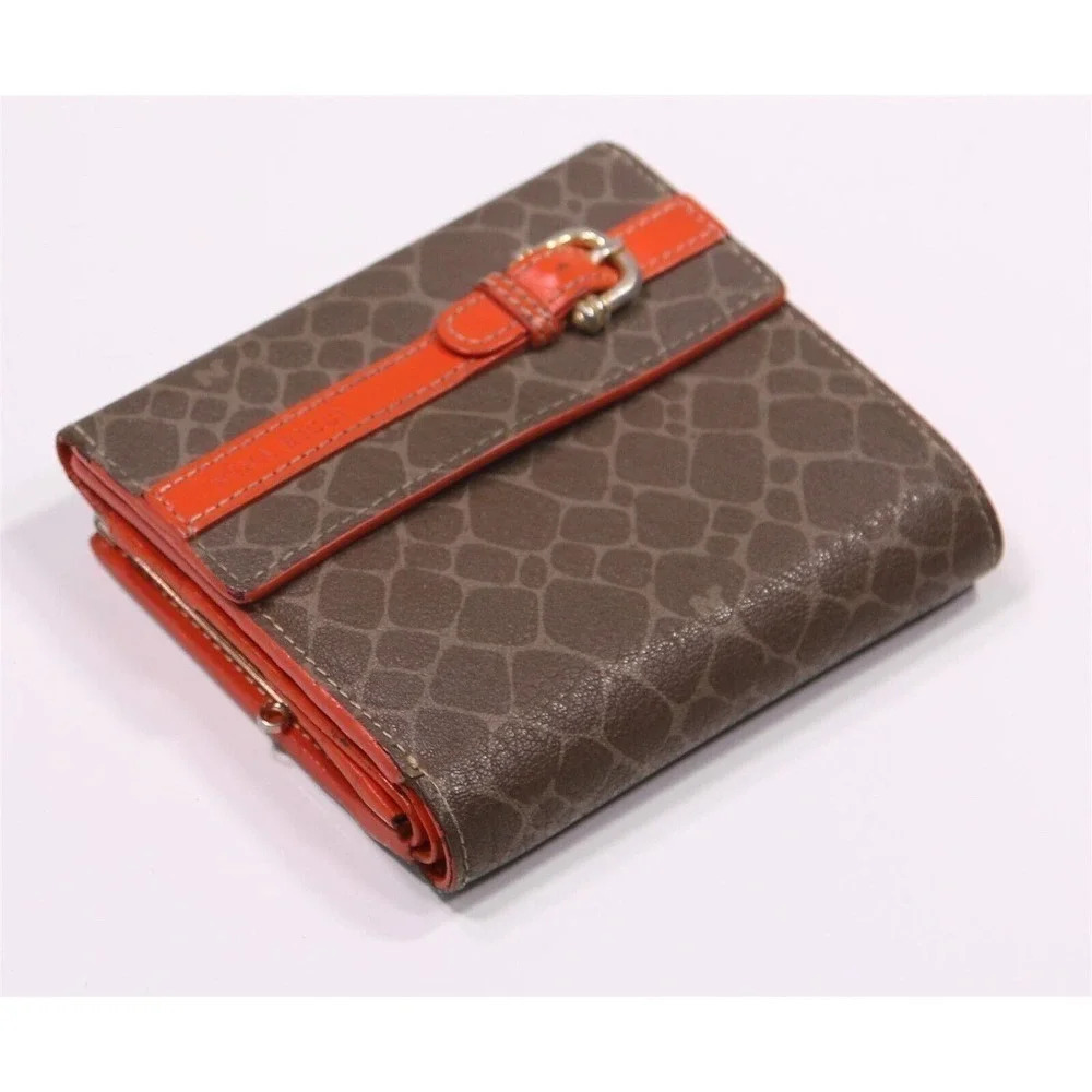 Nina Ricci Vintage 1980's-1990's Brown/Orange Trifold Wallet